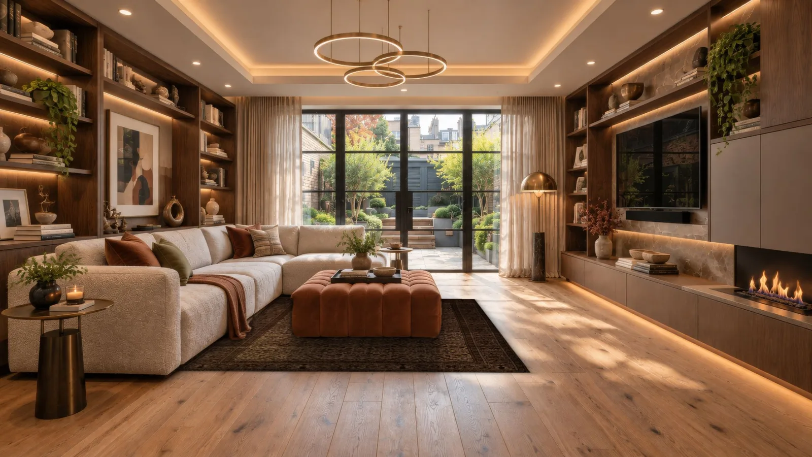 Teppich Heritage im Wohnzimmer mit Bücherregal